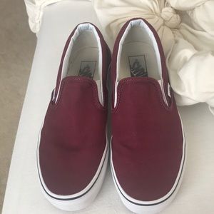 Maroon slip on vans